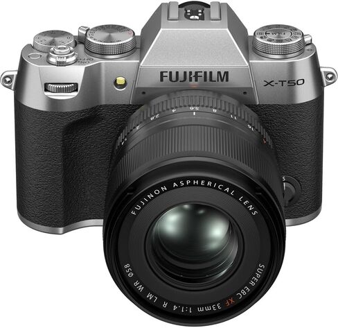 Fujifilm X-T50 Mirrorless Digital Camera Body Bundle + Sigma 10-18mm f/2.8 DC DN Contemporary Lens for Fuji-Film + 64GB Memory Card + Camara Bag + Vlogging Tripod + More (Silver) in Saudi Arabia