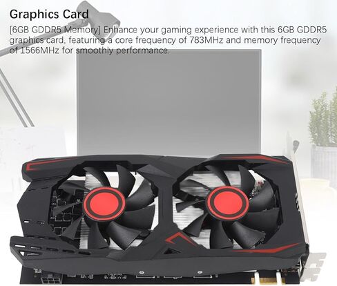 بطاقة فيديو للألعاب 550TI بسعة 6 جيجابايت، GDDR5 PCIE 2.0 16X بطاقة رسومات الكمبيوتر مع مروحة مزدوجة، تدعم واجهة الوسائط المتعددة DVI VGA HD in Kuwait