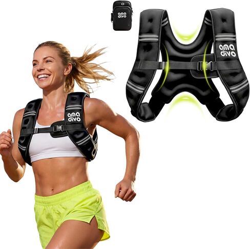 Weighted Vest for Women and Men, 8lb/12lb/16lb/20lb Adjustable Weight Vest with Reflective Stripe for Running, Cycling, Training Workout, Jogging, Walking, Fitness in Saudi Arabia