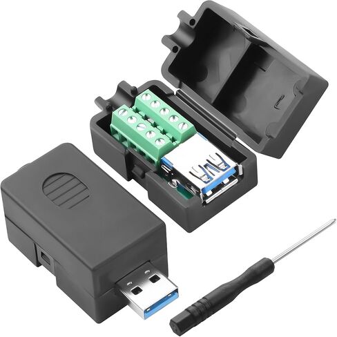 محول طرفي USB 3.0 إلى 9 دبابيس بدون لحام، موصل USB من النوع A 3.0 ذكر/أنثى سريع التوصيل، محطة لولبية 5 جيجابت في الثانية 3A 9 دبابيس لإصلاح الكابلات، مشاريع DIY، كاميرات المراقبة قطعتان in Kuwait