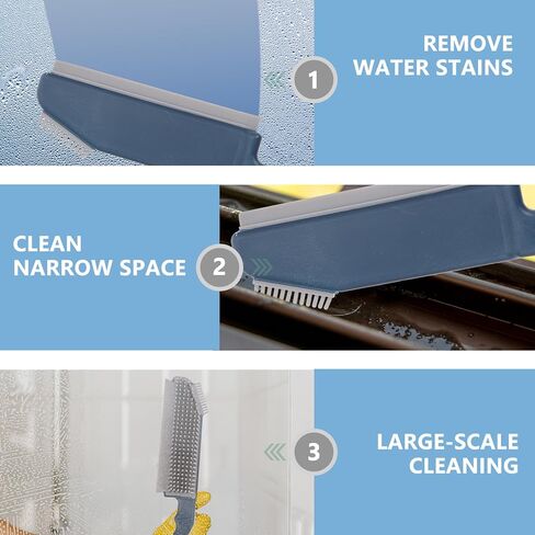 Multi-Functional Kitchen and Bathroom Silicone Cleaning Brush, Large Ocean Blue Window Screen and Crevice Cleaner, Household Scrubbing Tool for Window Tracks and Kitchen Grooves in Saudi Arabia