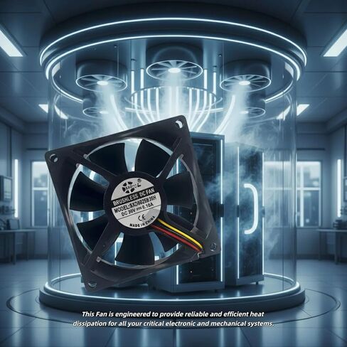 36V 80mm Fan for SXD8025B36H DC Brushless Fan 0.10A, 80x80x25mm 3-Pin Axial Cooling, 4100RPM High Airflow 62CFM Industrial in Saudi Arabia
