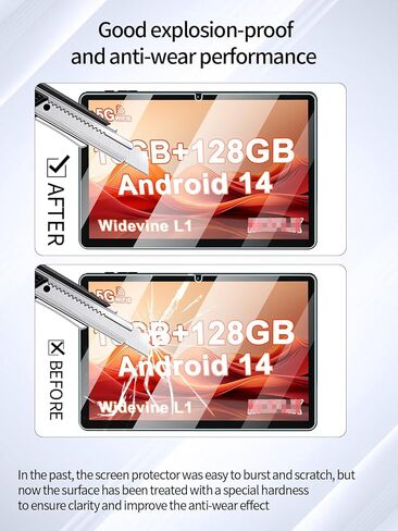 واقي شاشة لجهاز PEICHENG PCP12 Tablet 11 بوصة Android 14 Tablet، UYRUREL مضاد للخدش 9H صلابة اللمس الحساسة 2.5D حواف مستديرة خالية من الفقاعات سهلة التركيب، عبوتان. in Kuwait
