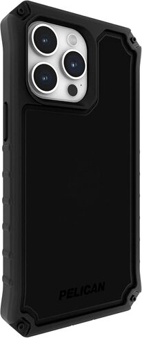 سلسلة Pelican Ambassador - حافظة iPhone 15 Pro Max مقاس 6.7 بوصات [حماية من السقوط بطول 18 قدمًا MIL-STD] [متوافقة مع MagSafe] حافظة هاتف شديدة التحمل لهاتف iPhone 15 Pro Max مع حامل بمشبك حزام - أسود in Kuwait
