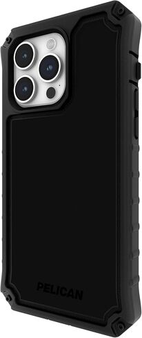 سلسلة Pelican Ambassador - حافظة iPhone 15 Pro Max مقاس 6.7 بوصات [حماية من السقوط بطول 18 قدمًا MIL-STD] [متوافقة مع MagSafe] حافظة هاتف شديدة التحمل لهاتف iPhone 15 Pro Max مع حامل بمشبك حزام - أسود in Kuwait