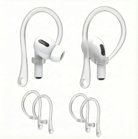 زوجان من خطافات الأذن المصنوعة من السيليكون لأجهزة AirPods Pro 3 / AirPods 4، أغطية أطراف الأذن الملائمة الآمنة، ملحقات سماعات الأذن الرياضية المقاومة للفقدان، شفافة in Kuwait