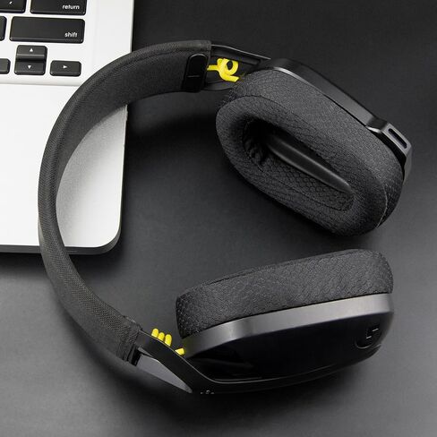 قطع غيار وسائد أذن من القماش الشبكي من SOULWIT لسماعات الألعاب اللاسلكية Logitech G435 Lightspeed، وسائد أذن مع إسفنج عالي الكثافة - أسود in Kuwait