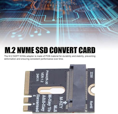 ASHATA M.2 NVME SSD Convert Adapter, M.2 A and E WiFi Port PCIe 4.0 M Key SSD Convert Card, Supports 2230 2240 2260 2280 in Saudi Arabia