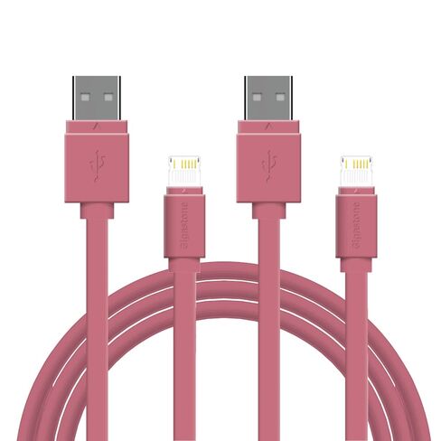 جيجاستون 【عبوة من قطعتين】 كابل شحن لأجهزة Apple Lightning، شحن سريع 3 أقدام 12 وات، متوافق مع iPhone وiPad، الشحن فقط، لا يدعم مزامنة البيانات، وردي in Kuwait