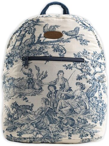 Maison d' Hermine Backpack for Women Men Cotton Shoulder Multipurpose Rucksack with Small Pouch Lightweight Multi Pocket Bag for Travel Work Beach Perfect for Valentines Day Gifts - The Miller - Blue in Saudi Arabia