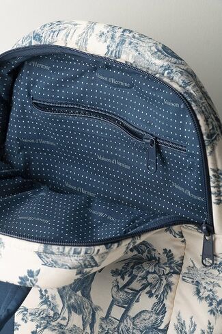 Maison d' Hermine Backpack for Women Men Cotton Shoulder Multipurpose Rucksack with Small Pouch Lightweight Multi Pocket Bag for Travel Work Beach Perfect for Valentines Day Gifts - The Miller - Blue in Saudi Arabia