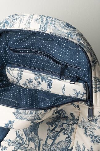 Maison d' Hermine Backpack for Women Men Cotton Shoulder Multipurpose Rucksack with Small Pouch Lightweight Multi Pocket Bag for Travel Work Beach Perfect for Valentines Day Gifts - The Miller - Blue in Saudi Arabia