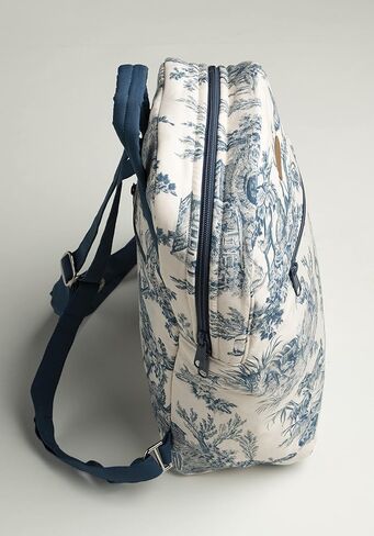 Maison d' Hermine Backpack for Women Men Cotton Shoulder Multipurpose Rucksack with Small Pouch Lightweight Multi Pocket Bag for Travel Work Beach Perfect for Valentines Day Gifts - The Miller - Blue in Saudi Arabia