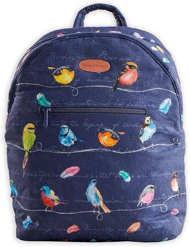 Maison d' Hermine Backpack for Women Men Cotton Shoulder Multipurpose Rucksack with Small Pouch Lightweight Multi Pocket Bag for Travel Work Beach Perfect for Valentines Day Gifts - The Miller - Blue in Saudi Arabia
