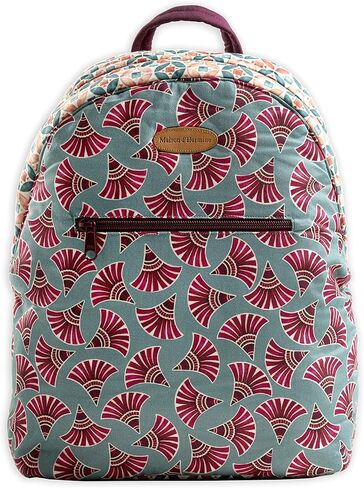 Maison d' Hermine Backpack for Women Men Cotton Shoulder Multipurpose Rucksack with Small Pouch Lightweight Multi Pocket Bag for Travel Work Beach Perfect for Valentines Day Gifts - The Miller - Blue in Saudi Arabia