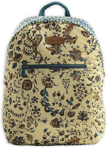 Maison d' Hermine Backpack for Women Men Cotton Shoulder Multipurpose Rucksack with Small Pouch Lightweight Multi Pocket Bag for Travel Work Beach Perfect for Valentines Day Gifts - The Miller - Blue in Saudi Arabia