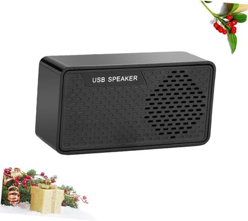 مكبر صوت صغير من TEHAUX USB لأجهزة الكمبيوتر المحمول وسطح المكتب، مكبر صوت USB محمول مع شريط صوت محيطي، متوافق مع أجهزة DC5.00v، أسود، للاستخدام المنزلي والمكتبي in Kuwait