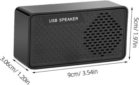 مكبر صوت صغير من TEHAUX USB لأجهزة الكمبيوتر المحمول وسطح المكتب، مكبر صوت USB محمول مع شريط صوت محيطي، متوافق مع أجهزة DC5.00v، أسود، للاستخدام المنزلي والمكتبي in Kuwait