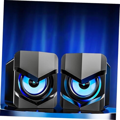 مكبرات صوت للكمبيوتر المكتبي الصغير تعمل بمنفذ USB مع صوت جهير، ومكبرات صوت مدمجة للوسائط المتعددة للاستخدام المكتبي والمنزلي، إصدار ترقية باللون الأسود متوافق مع DC5v in Kuwait
