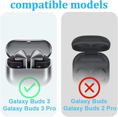 Ear Hooks for Samsung Galaxy Buds 3 Pro/Buds3,Sport Earbuds Covers Silicone Anti-Slip Ear Hook Galaxy Buds 3 Pro Ear Tips Accessories Anti-Lost Lanyard,Galaxy Buds 3 Ear Hooks(Black) in Kuwait