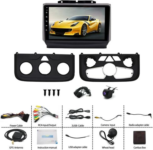 4G+64G Car Stereo for Dodge RAM 1500/2500/3500 2013-2018 w/Wireless Carplay & Android Auto, 9" Touchscreen Android 13 Double Din Car Radio GPS Navi Bluetooth WiFi FM Backup Camera, Manual & Auto AC in Saudi Arabia