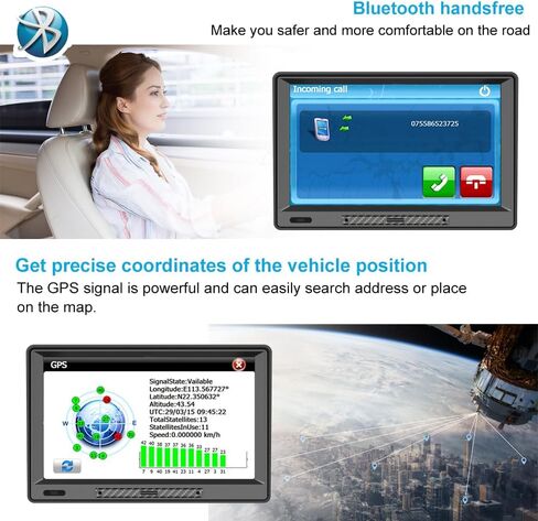 AWESAFE 9" GPS Navigator for Car Truck RV,Car GPS Navigation System with Lifetime Maps Update,Vehicle GPS with Speed and Red Light Warning in Kuwait