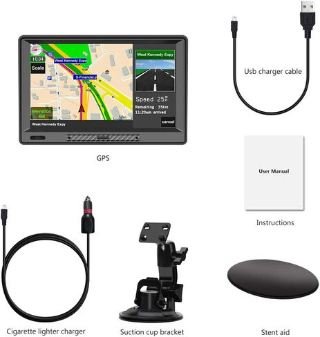 AWESAFE 9" GPS Navigator for Car Truck RV,Car GPS Navigation System with Lifetime Maps Update,Vehicle GPS with Speed and Red Light Warning in Kuwait