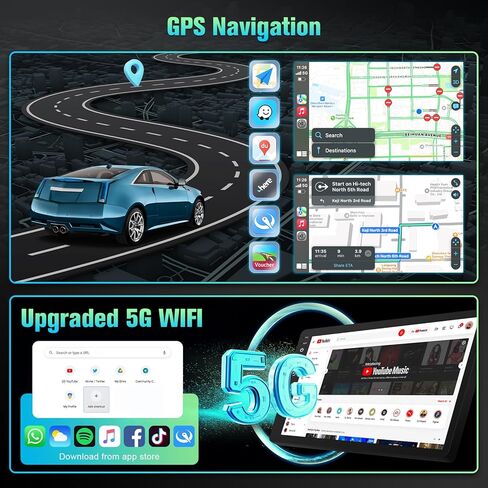 راديو سيارة 2+32 جيجابايت لسيارة جيب باتريوت كومباس 2010-2016 مع CarPlay Android Auto Mirrorlink، KuTaiTai 9 بوصة تعمل باللمس ستيريو سيارة لسيارة جيب باتريوت كومباس مع نظام تحديد المواقع العالمي، بلوتوث، واي فاي، FM، SWC in Kuwait