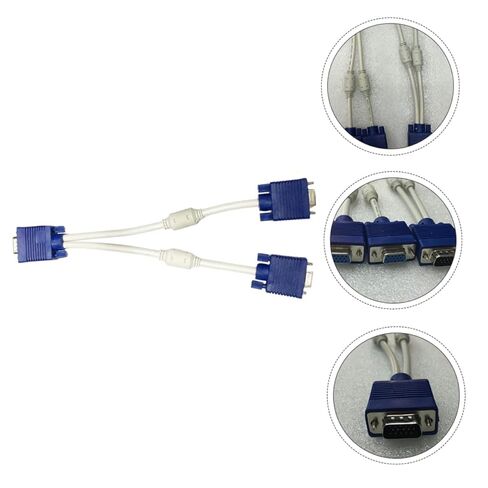 كابل محول VGA Video Splitter 1 مدخل إلى 2 مخرجات ذكر إلى محول مزدوج أنثى بطول 0.3 متر متوافق مع الشاشات وأجهزة التلفاز، 2 حزمة in Saudi Arabia
