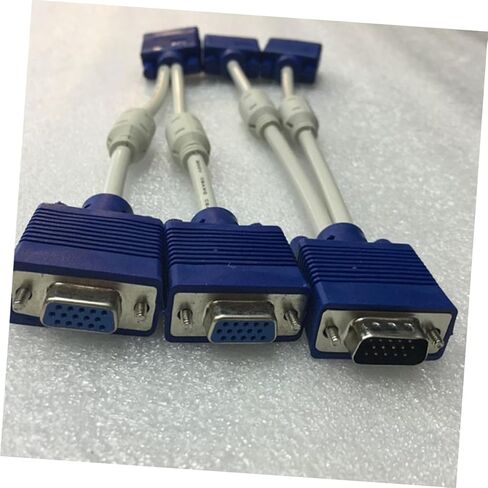 كابل محول VGA Video Splitter 1 مدخل إلى 2 مخرجات ذكر إلى محول مزدوج أنثى بطول 0.3 متر متوافق مع الشاشات وأجهزة التلفاز، 2 حزمة in Saudi Arabia