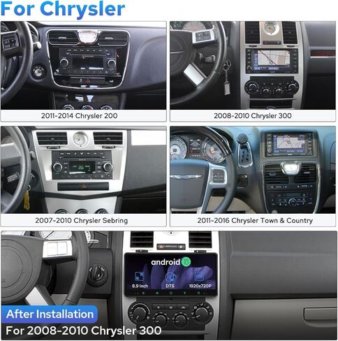 راديو سيارة JOYING لسيارة Jeep Wrangler Jk Patriot Compass Grand Cherokee/Chrysler/Dodge (2007-2017)، شاشة لمس IPS 8.9 بوصة Android 13 ستيريو 4 جيجابايت + 64 جيجابايت مع تشغيل لاسلكي، Android Auto (JY-JP102T4) in Kuwait