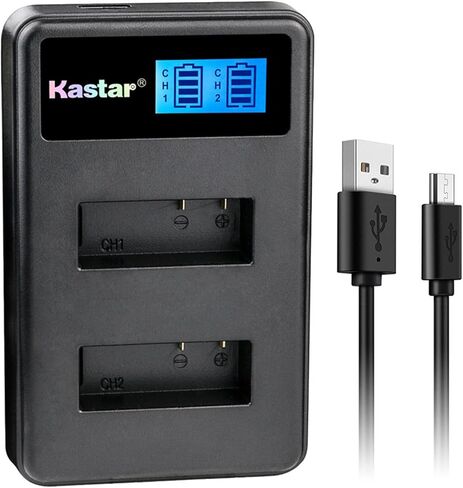 شاحن USB مزدوج Kastar LCD لـ Eken PG1050 SJCAM SJ4000B & Evolveo Sportcam W7 Evolveo Sportcam W8 QUMOX SJ4000 QUMOX SJ4000 WiFi QUMOX SJ5000 QUMOX SJ5000 WiFi QUMOX SJ6000 SJCAM M10 in Kuwait