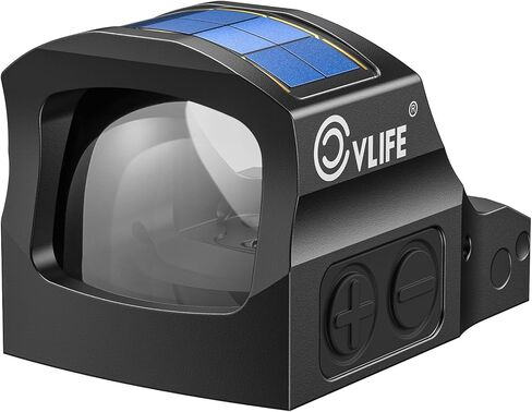 CVLIFE Solar Auto-Brightness Red Dot Sight for RMS RMSc, 2 MOA Dot & 32 MOA Circle Motion Awake Reflex Sight Optics for Compact Pistol, 3000G Shockproof with Adapter for RMR/MOS/Picatinny in Saudi Arabia