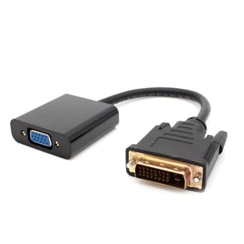 كابل محول 24+1Pin إلى VGA 24+1 Pin خط سلك محول مع شريحة لتوصيل أجهزة الكمبيوتر المحمولة والكمبيوتر الشخصي بشاشات VGA باللون الأسود in Kuwait