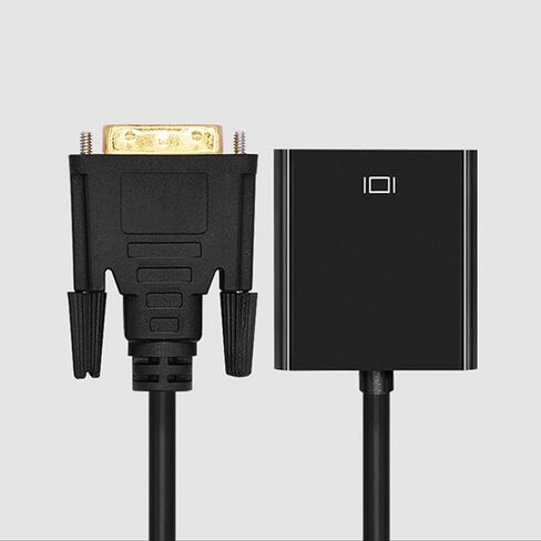 كابل محول 24+1Pin إلى VGA 24+1 Pin خط سلك محول مع شريحة لتوصيل أجهزة الكمبيوتر المحمولة والكمبيوتر الشخصي بشاشات VGA باللون الأسود in Kuwait