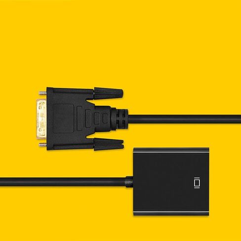 كابل محول 24+1Pin إلى VGA 24+1 Pin خط سلك محول مع شريحة لتوصيل أجهزة الكمبيوتر المحمولة والكمبيوتر الشخصي بشاشات VGA باللون الأسود in Kuwait