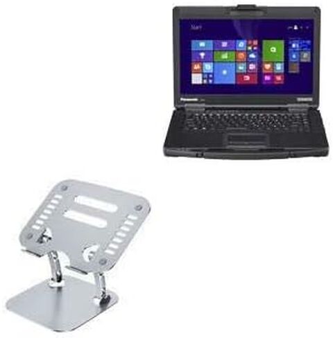 BoxWave Stand and Mount Compatible With Panasonic Toughbook CF-54 - Executive VersaView Stand, Ergonomic Adjustable Viewing Angle Metallic Riser - Metallic Silver in Saudi Arabia