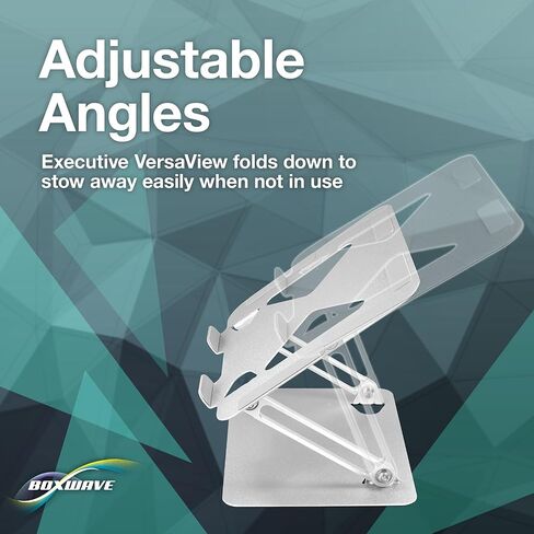 BoxWave Stand and Mount Compatible With Panasonic Toughbook CF-54 - Executive VersaView Stand, Ergonomic Adjustable Viewing Angle Metallic Riser - Metallic Silver in Saudi Arabia