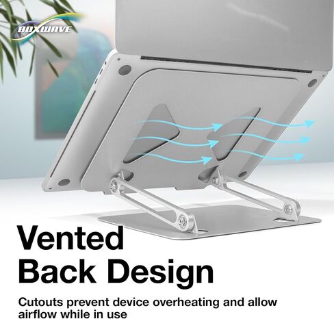 BoxWave Stand and Mount Compatible With Panasonic Toughbook CF-54 - Executive VersaView Stand, Ergonomic Adjustable Viewing Angle Metallic Riser - Metallic Silver in Saudi Arabia