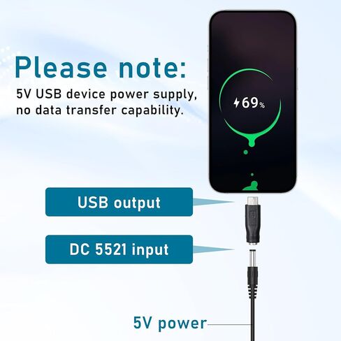 4 قطع محول USB C إلى تيار مستمر، 5 فولت تيار مستمر 5.5 × 2.1 مم أنثى إلى USB نوع C ذكر قابس تحويل موصل طاقة شحن أسطواني جاك مصدر طاقة عالمي لأجهزة الشحن in Kuwait