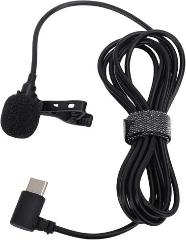 ميكروفون Yunseity USB C ذو طية صدر السترة، إسفنجة مقاومة للرياح، رقاقة تقليل الضوضاء لميكروفون Lavalier للتسجيل المباشر، قلبي فائق، أغنية K، ميكروفون ذو طية صدر السترة للهاتف الذكي مع استجابة أسرع in Kuwait