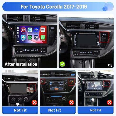 4G 64G for Toyota Corolla 2017-2019 Radio Screen CarPlay Android 15 IPS 9" Touchscreen Car Stereo Android Auto Backup Camera Bluetooth 5.0 GPS FM RDS EQ 13UI in Saudi Arabia