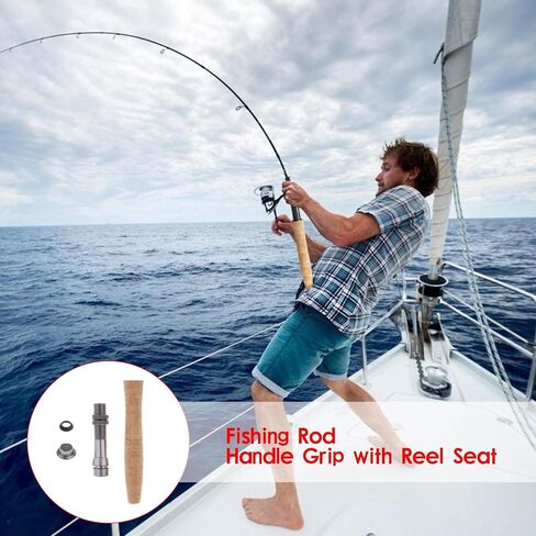 B Baosity Cork Fly Fishing Rod Handle Grip with Reel Seat for Rod Building or Repair, Model 1 in Saudi Arabia