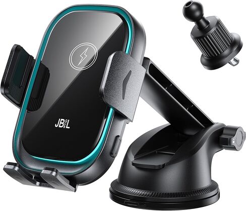 Wireless Car Charger, 3-in-1 Car Phone Holder Car Charger Phones Mount Windshield Dashboard Air Vent Fast Charging Cell Phone Holder with LED Light for iPhone Air Pro Max,Samsung S24/S23 in Saudi Arabia