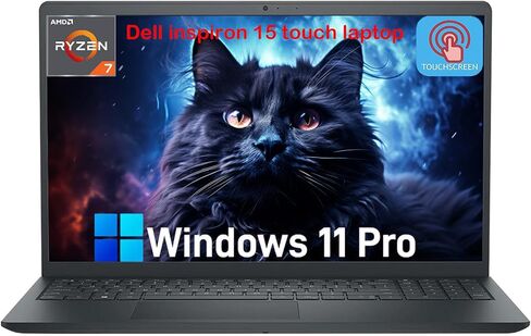 كمبيوتر محمول Dell Inspiron 15 بشاشة تعمل باللمس لطلاب الأعمال، ذاكرة وصول عشوائي 32 جيجابايت، 1 تيرابايت SSD، Windows 11 Pro، AMD Ryzen 7 7730U، شاشة WVA LED FHD مضادة للتوهج مقاس 15.6 بوصة، لوحة مفاتيح رقمية in Kuwait