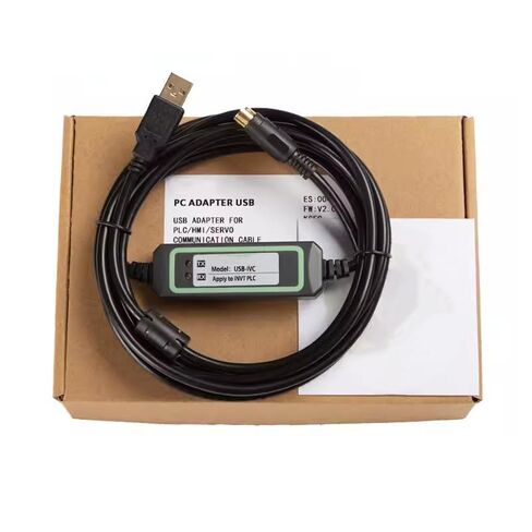 كابل برمجة USB-IVC لسلسلة IVC1/IVC2 PLC كابل برمجة كابل تنزيل كابل مطلي بالذهب عالي السرعة ومستقر موديل FT232RL رقاقة سوداء 3 متر in Saudi Arabia