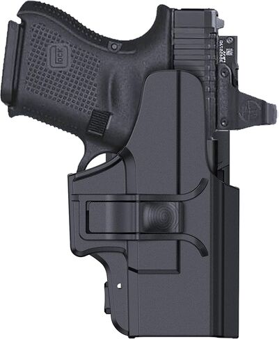 حافظة OWB لـ Glock 26 27 33 Gen 1-4، تكتيكية 360 درجة قابلة للدوران خارج حزام الخصر مجداف حزام مولي مع زر تحرير إصبع السبابة، حافظة حمل مفتوحة من البوليمر، اليد اليمنى in Saudi Arabia