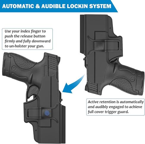 حافظة OWB لـ Glock 26 27 33 Gen 1-4، تكتيكية 360 درجة قابلة للدوران خارج حزام الخصر مجداف حزام مولي مع زر تحرير إصبع السبابة، حافظة حمل مفتوحة من البوليمر، اليد اليمنى in Saudi Arabia