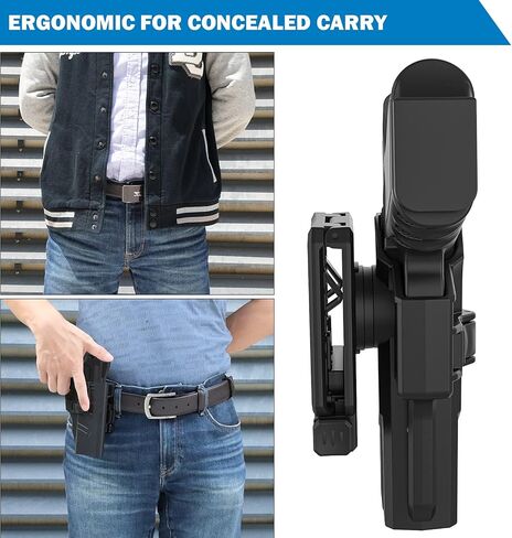 حافظة OWB لـ Glock 26 27 33 Gen 1-4، تكتيكية 360 درجة قابلة للدوران خارج حزام الخصر مجداف حزام مولي مع زر تحرير إصبع السبابة، حافظة حمل مفتوحة من البوليمر، اليد اليمنى in Saudi Arabia