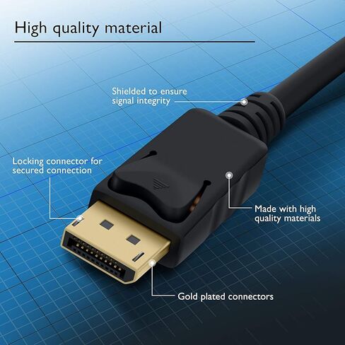 كابل منفذ عرض OMNIHIL بطول 10 أقدام متوافق مع كمبيوتر HP 600 G1 الصغير in Kuwait